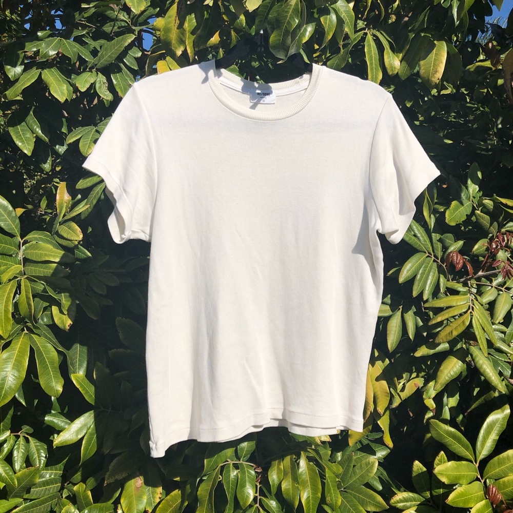 Re/done off-white knit T-shirt